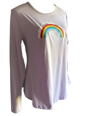 Align Collective Women’s Lavender Long-Sleeve Rainbow Graphic Top - Large